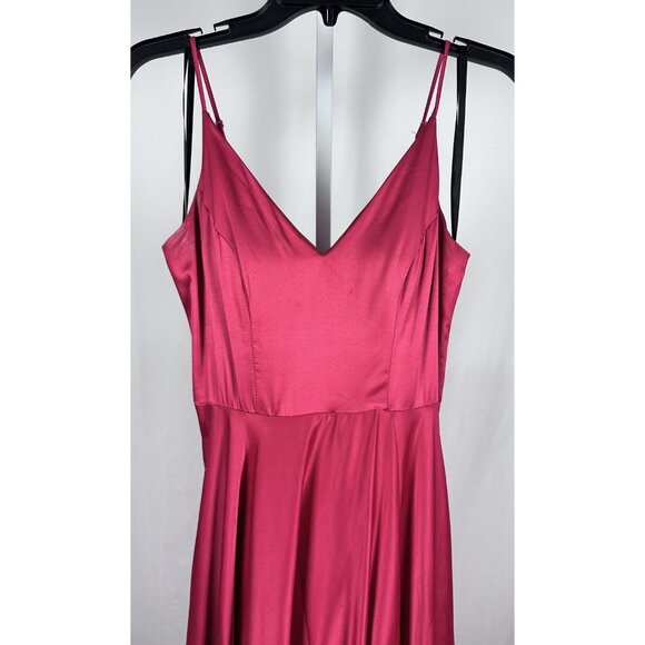 B. Darlin Junior Ladies Red Spaghetti Strap Lined A-Line Long Gown Dress Sz 5/6 - Picture 3 of 11